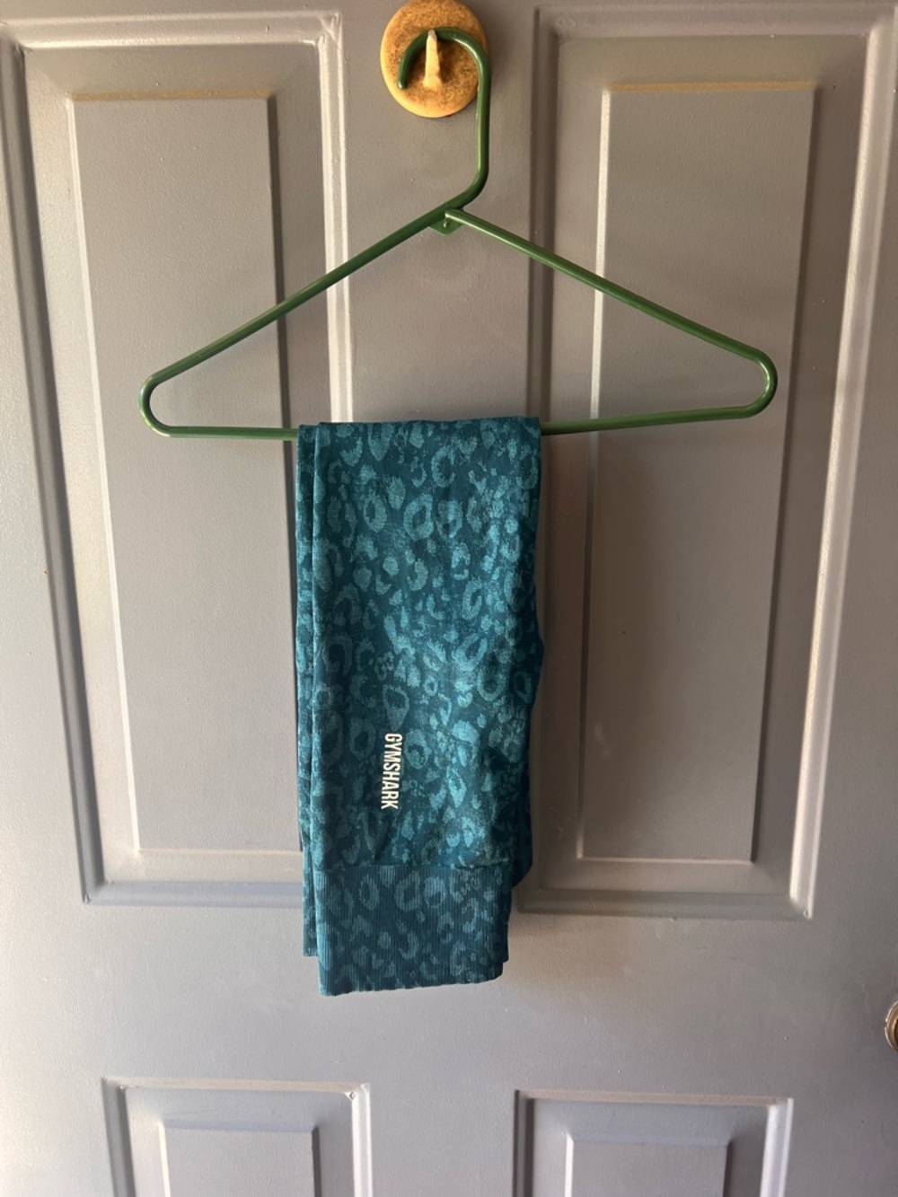 Gymshark Kids Teal Leopard-Print Leggings